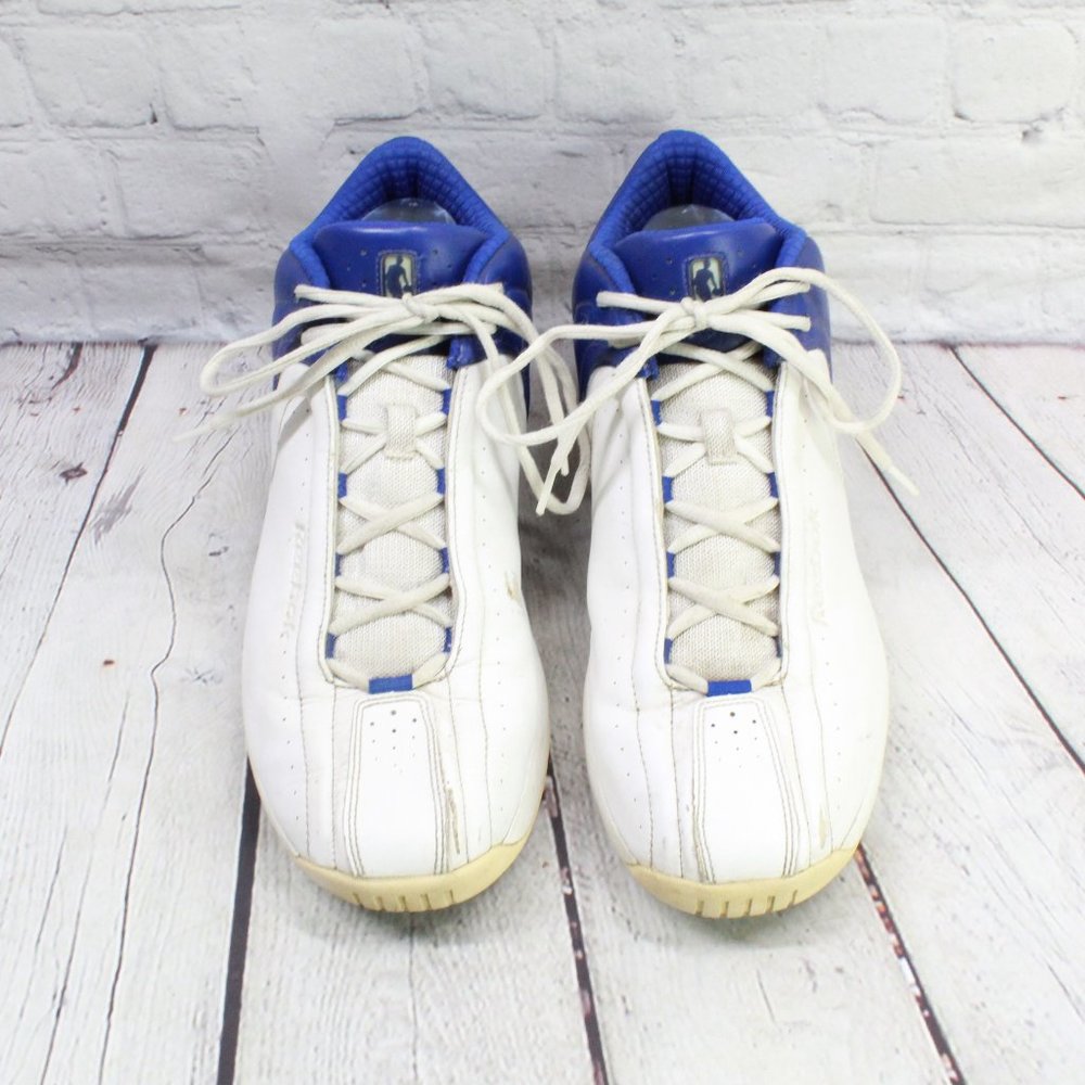 Reebok RB 306 FLU 4-95011 White Blue Faux Leather Basketball Shoes 10.5 - Picture 5 of 9